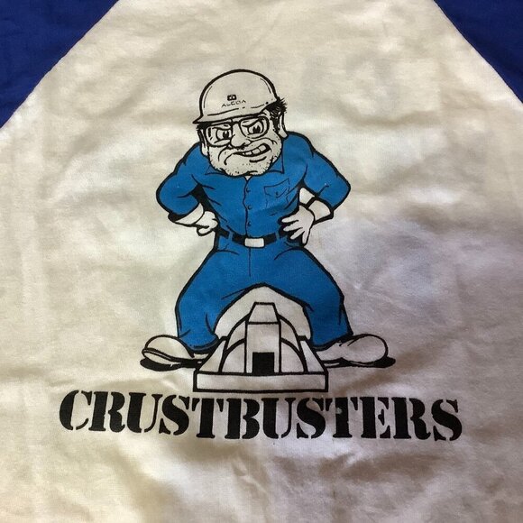 Vintage Crustbusters Camp Warrick 1986 3/4 Sleeve Shirt Single Stitch Size XL - Picture 2 of 12